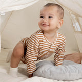 Ayarlanabilir Çıtçıtlı Modal Bebek Body Uzun Kollu Kahverengi Zıbın