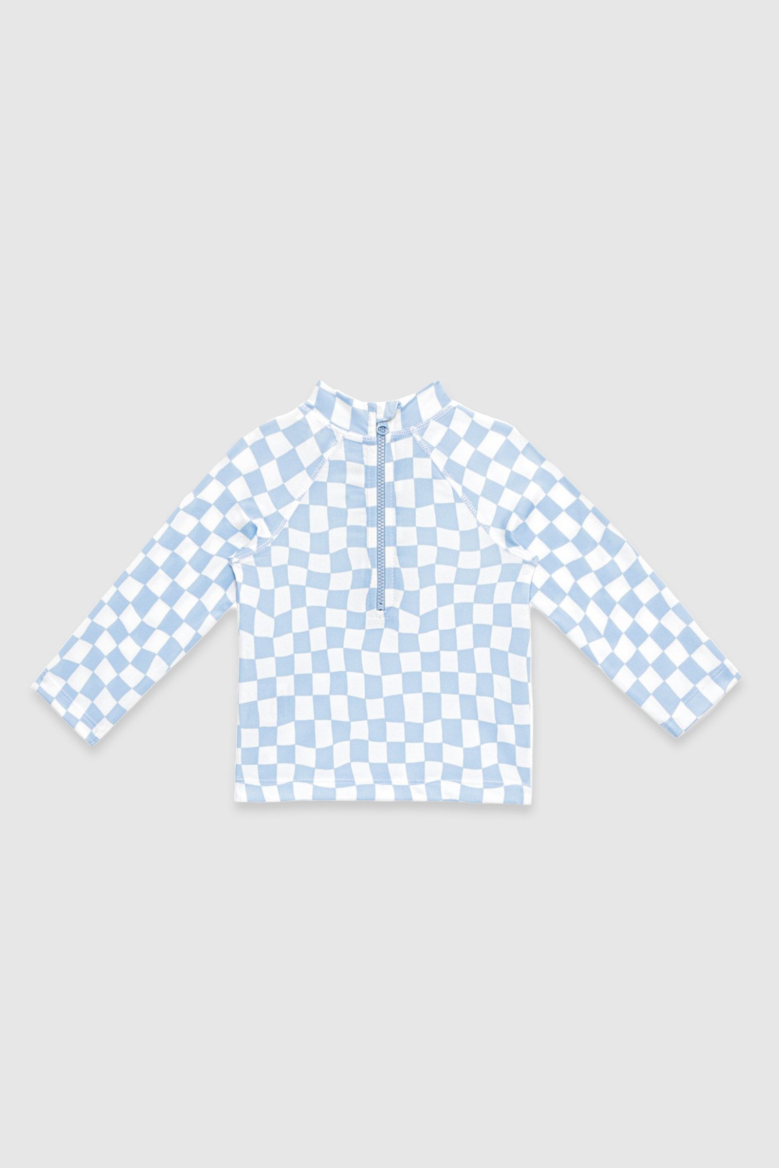 UV Korumalı Uzun Kollu Erkek Bebek Üst Mayo Groovy Checker Mayo Sand Mother