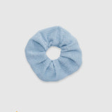 Dokulu Mayo Kumaşından Toka Pure Blue Saç Bandı Sand Mother