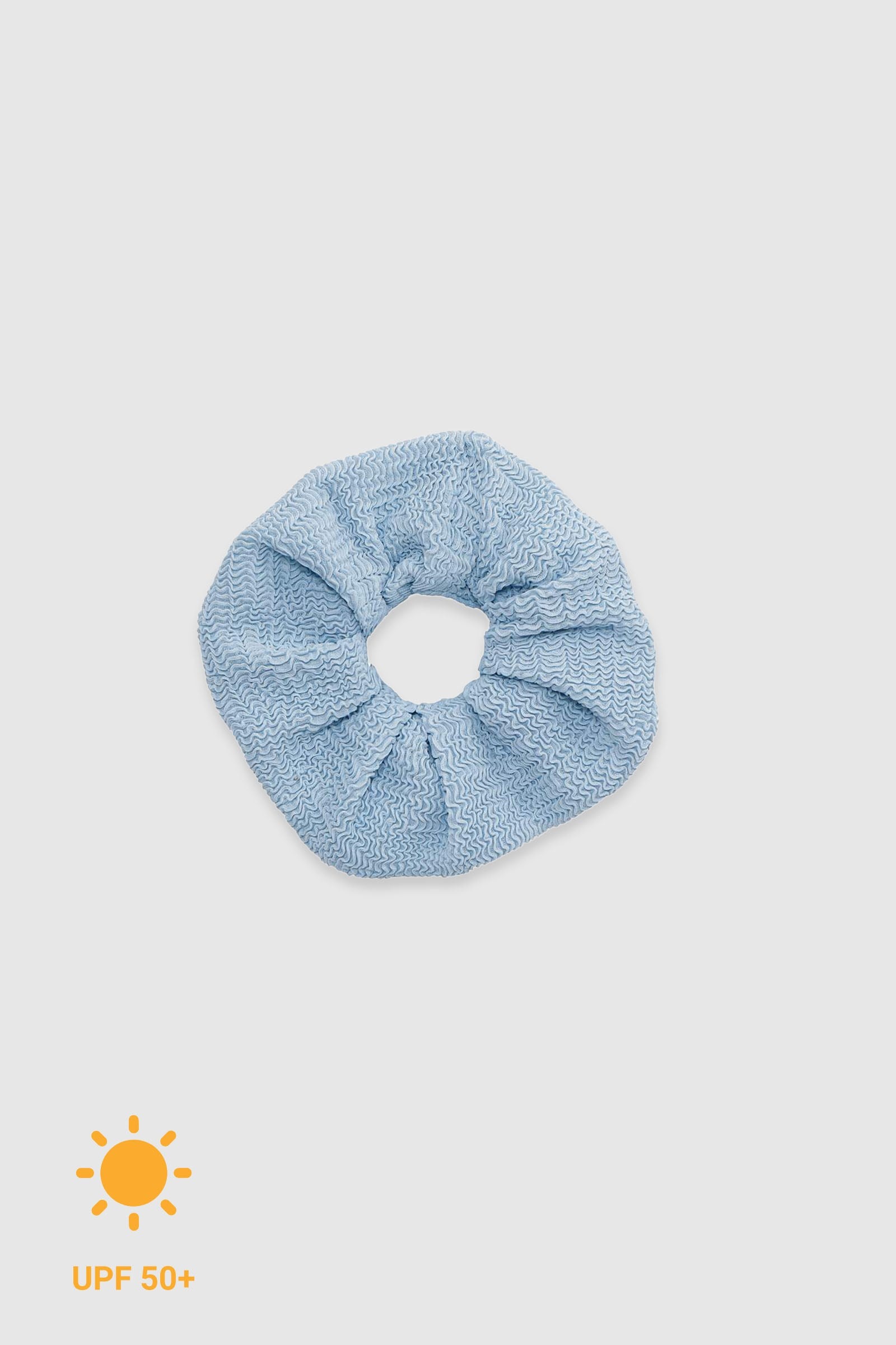 Dokulu Mayo Kumaşından Toka Pure Blue Saç Bandı Sand Mother