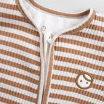 Kendinden Eldivenli ve Patikli Kaşkorse Modal Kahve Fermuarlı Tulum Tulum Little Gusto