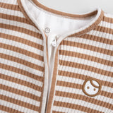 Kendinden Eldivenli ve Patikli Kaşkorse Modal Kahve Fermuarlı Tulum Tulum Little Gusto