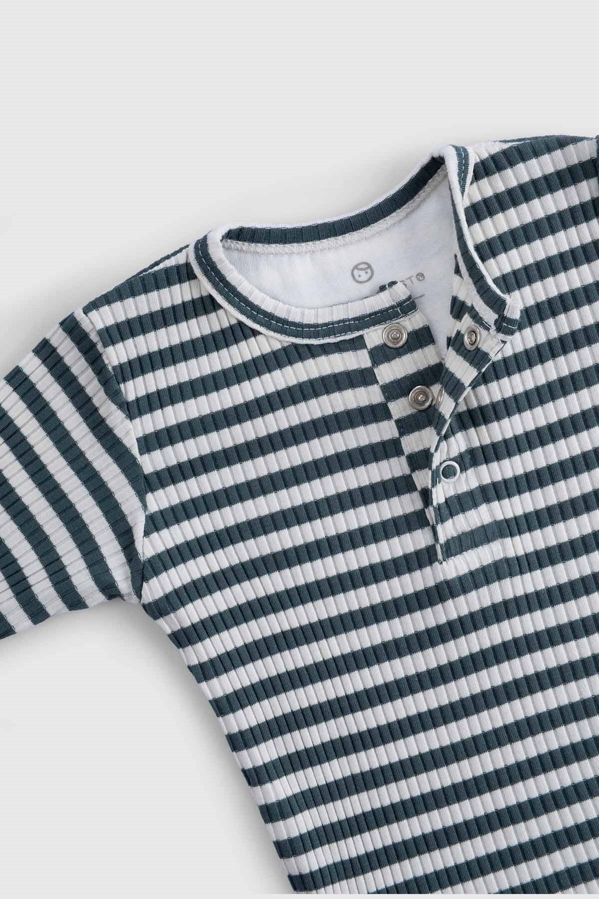 Ayarlanabilir Çıtçıtlı Modal Bebek Body Uzun Kollu Yeşil Zıbın