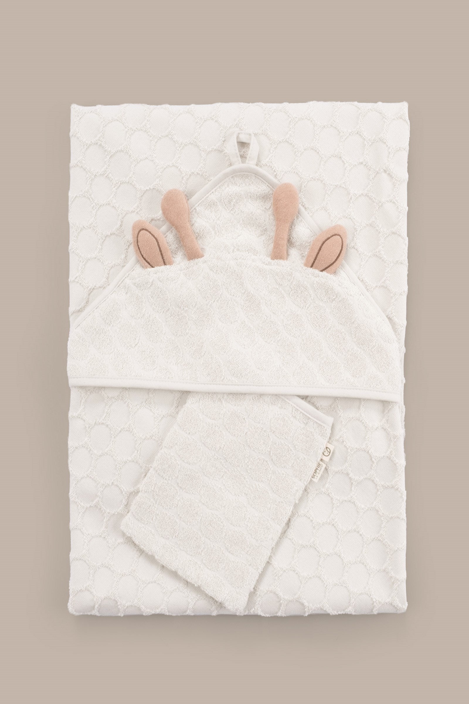 Sophie la girafe Organik Pamuk Kundak Havlu Kese Seti