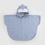 ORGANİK PAMUK MAVİ BAYKUŞ HAVLU PANÇO