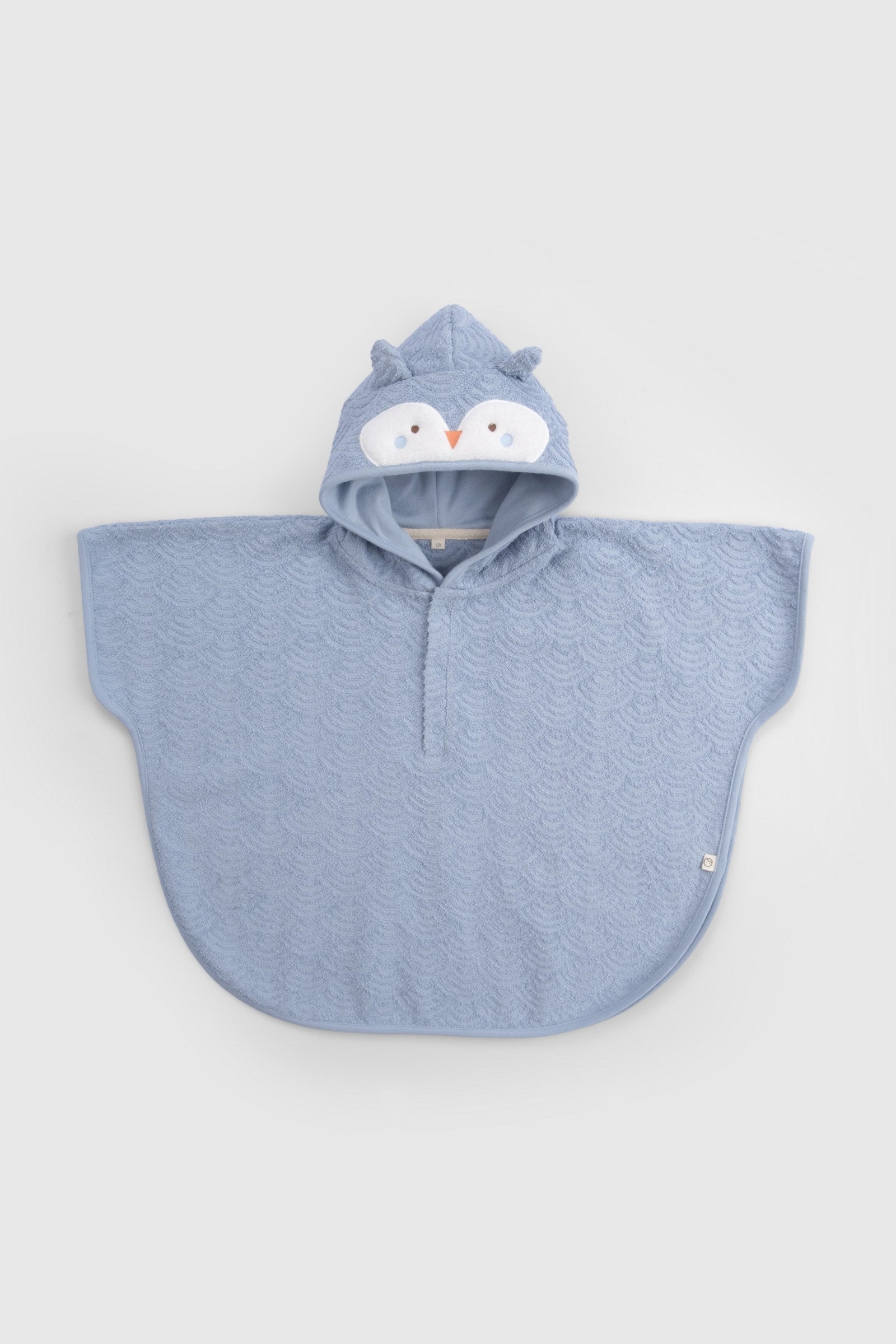 ORGANİK PAMUK MAVİ BAYKUŞ HAVLU PANÇO