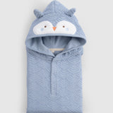 ORGANİK PAMUK MAVİ BAYKUŞ HAVLU PANÇO