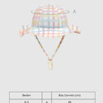 UV Korumalı Bebek & Çocuk Siperlikli Şapka Rainbow Gingham Şapka Sand Mother