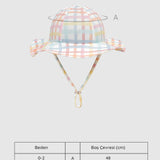 UV Korumalı Bebek & Çocuk Siperlikli Şapka Rainbow Gingham Şapka Sand Mother