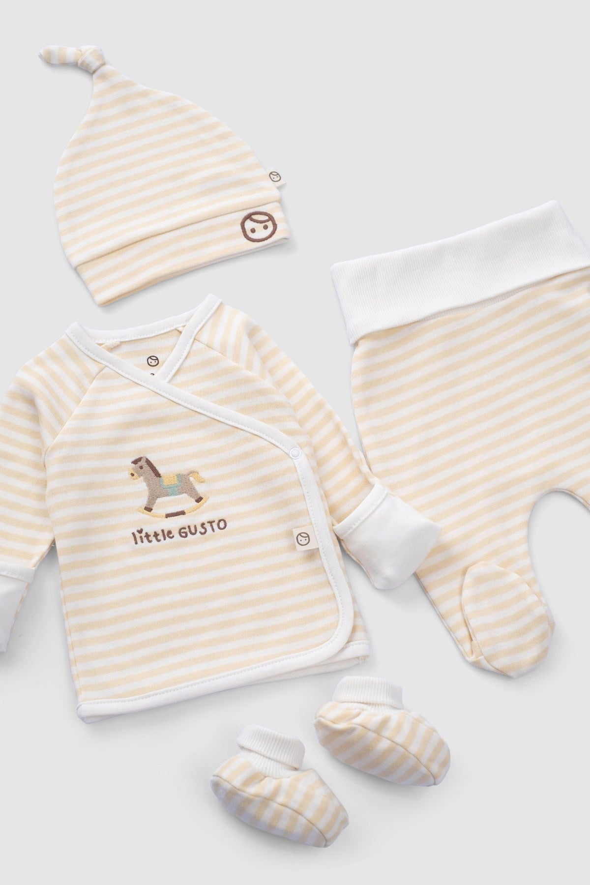 Organik Pamuk 5'li Playtime Hastane Çıkış Seti - Little Gusto - 