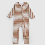 Kendinden Eldivenli ve Patikli Kaşkorse Modal Kahve Fermuarlı Tulum Tulum Little Gusto