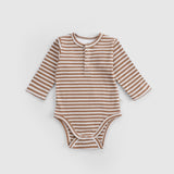 Ayarlanabilir Çıtçıtlı Modal Bebek Body Uzun Kollu Kahverengi Zıbın