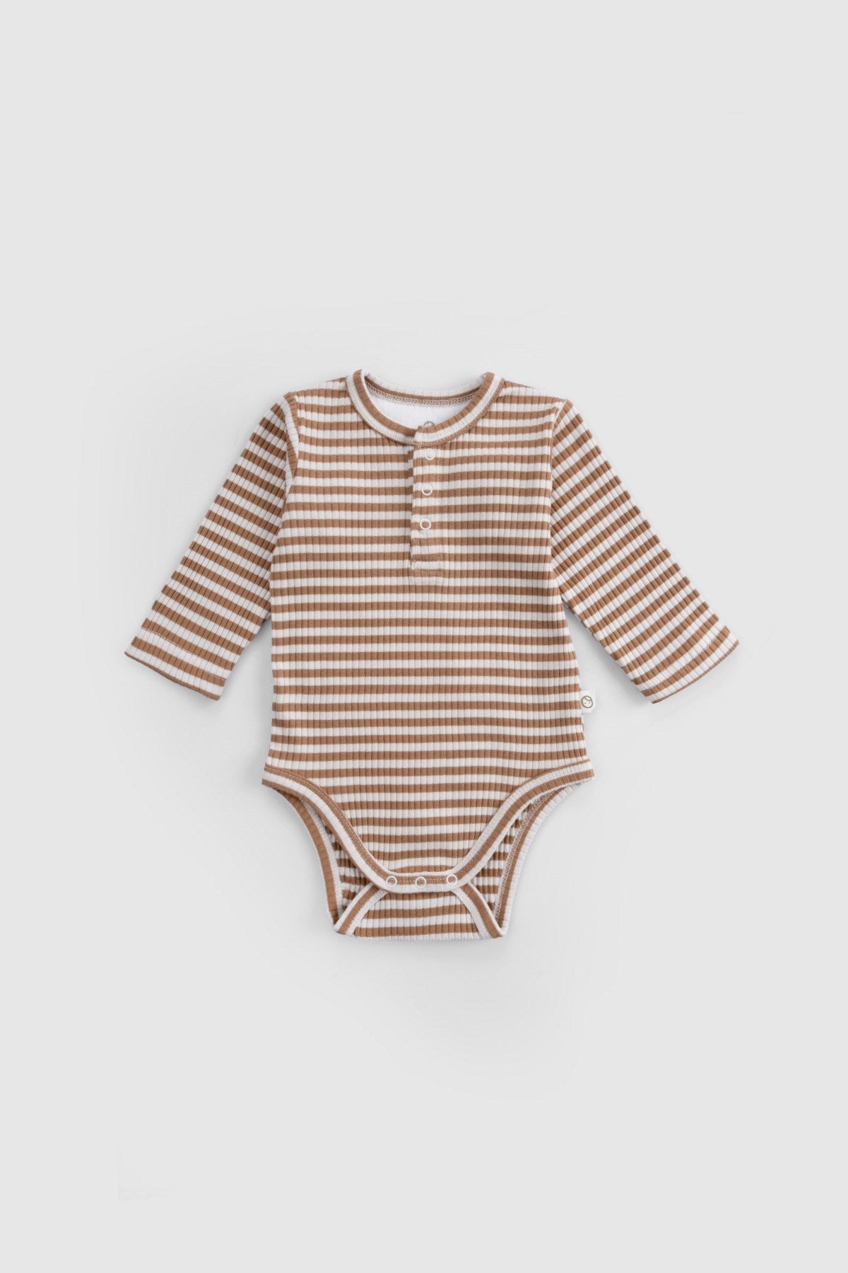 Ayarlanabilir Çıtçıtlı Modal Bebek Body Uzun Kollu Kahverengi Zıbın