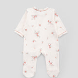 Organik Pamuk Ekru Fermuarlı Bebek Tulum Seti Little Gusto