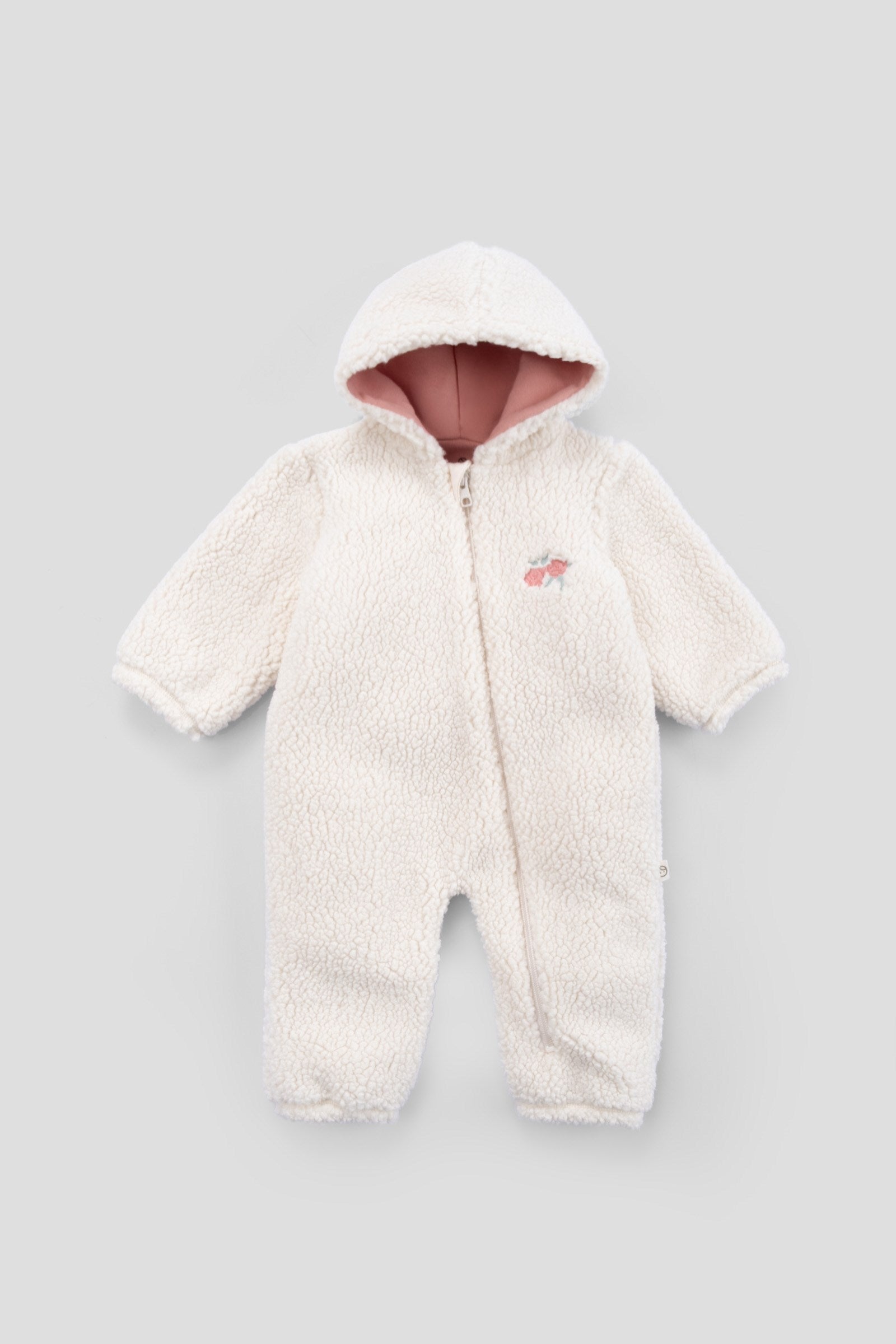 Organik Pamuk Ekru Fermuarlı Wellsoft Bebek Tulum Little Gusto