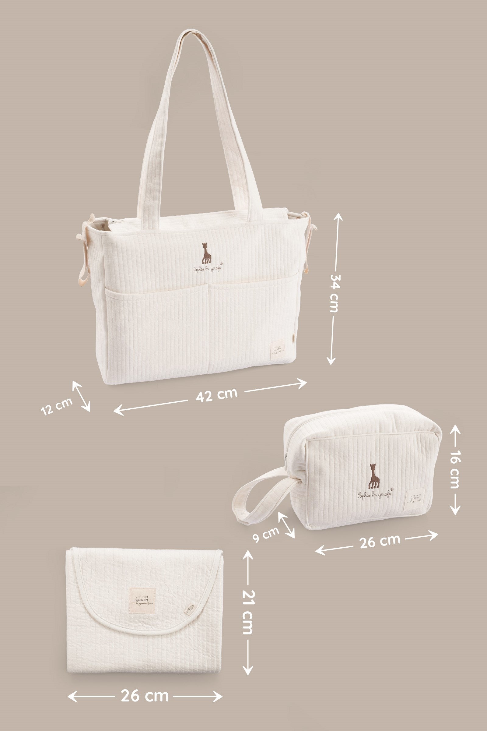 Sophie la girafe 3'lü Anne Bebek Bakım Çantası Seti