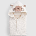 ORGANİK PAMUK EKRU LEOPAR HAVLU PANÇO