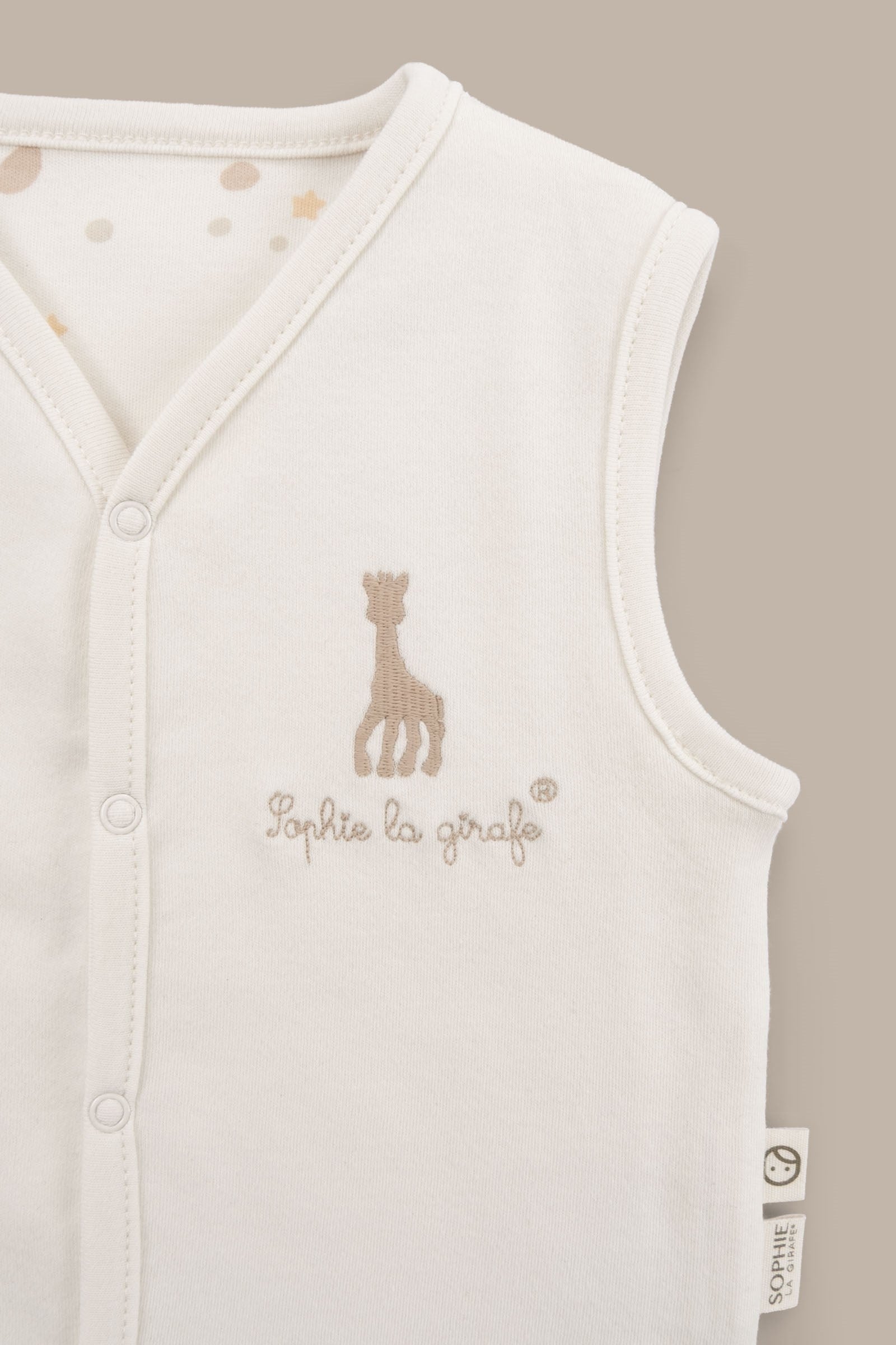 Sophie la girafe Organik Pamuk Çift Taraflı Ekru Bebek Yelek