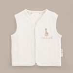 Sophie la girafe Organik Pamuk Çift Taraflı Ekru Bebek Yelek