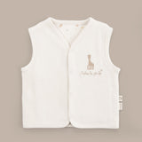 Sophie la girafe Organik Pamuk Çift Taraflı Ekru Bebek Yelek