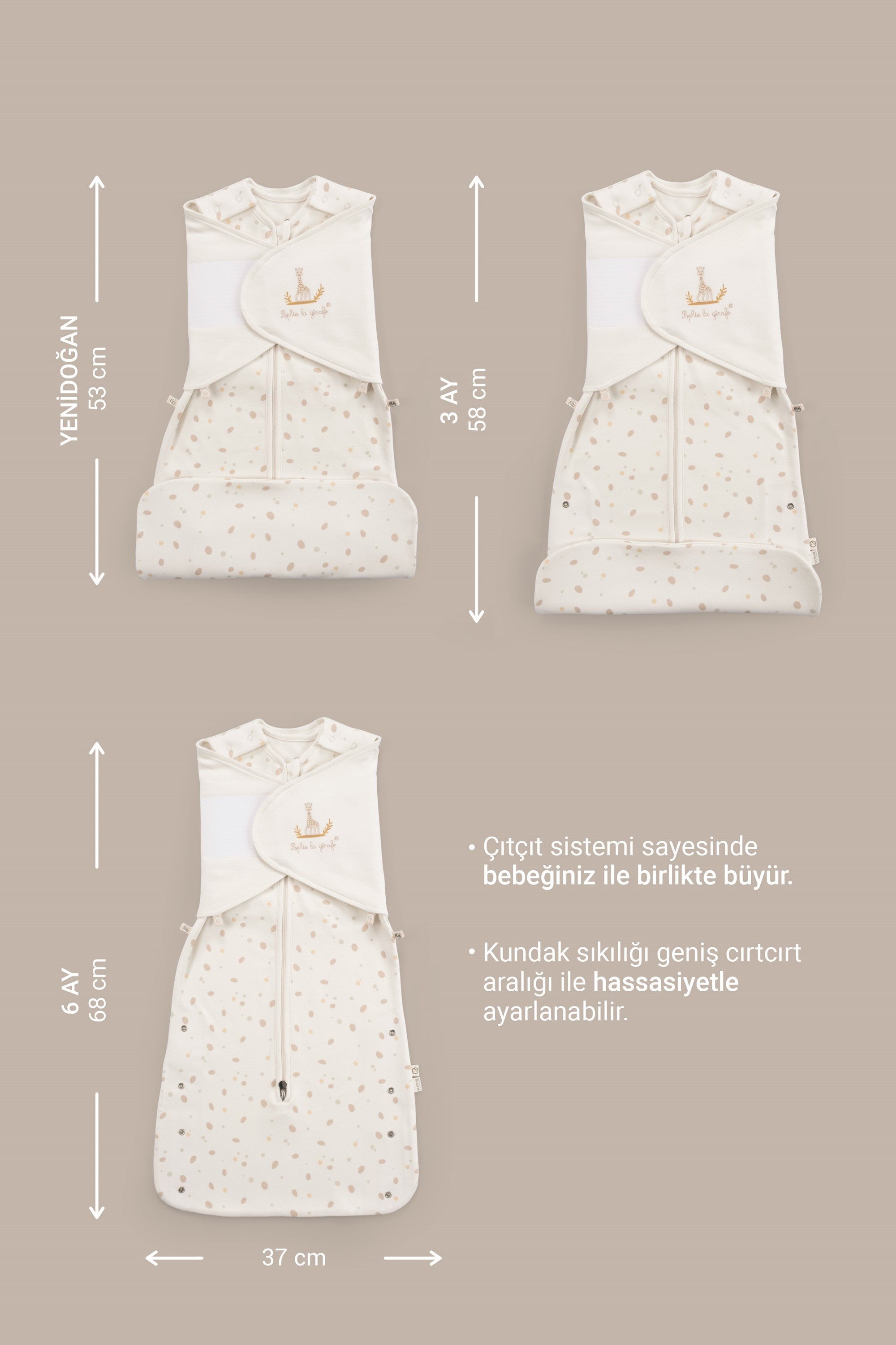 Sophie la girafe Pelerin Uyku Tulumu 0-6 Ay