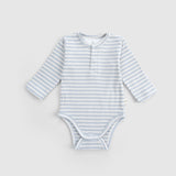 Ayarlanabilir Çıtçıtlı Modal Bebek Body Uzun Kollu Mavi Zıbın