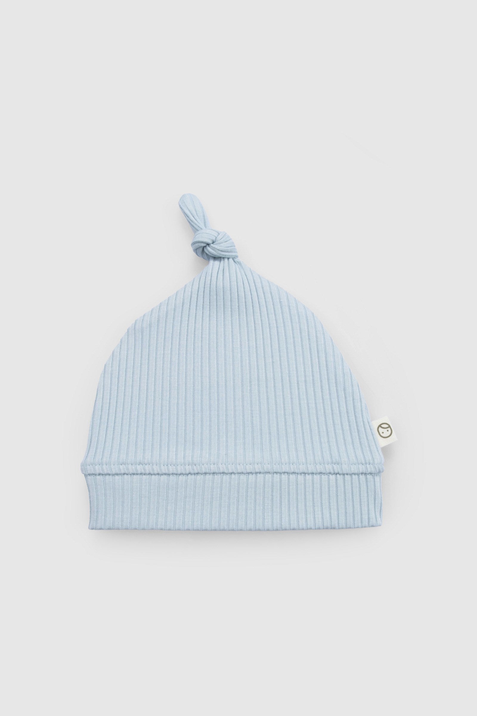 Organik Pamuklu Düğümlü Kaşkorse Modal Yenidoğan Şapka Mavi