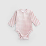 Ayarlanabilir Çıtçıtlı Modal Bebek Body Uzun Kollu Pembe Zıbın