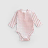 Ayarlanabilir Çıtçıtlı Modal Bebek Body Uzun Kollu Pembe Zıbın