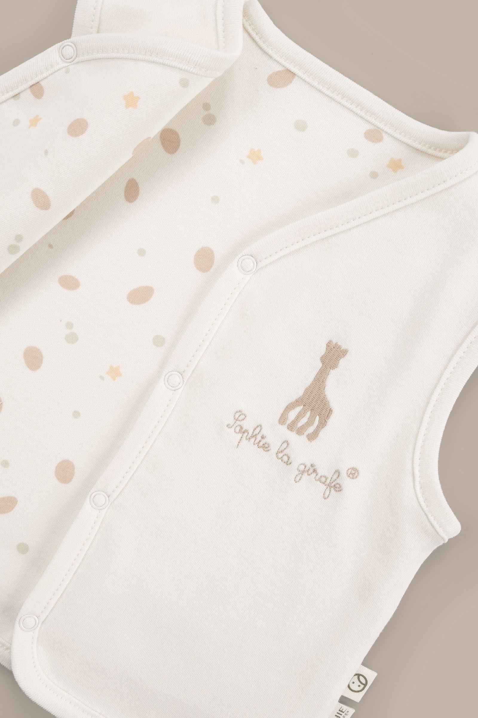 Sophie la girafe Organik Pamuk Çift Taraflı Ekru Bebek Yelek