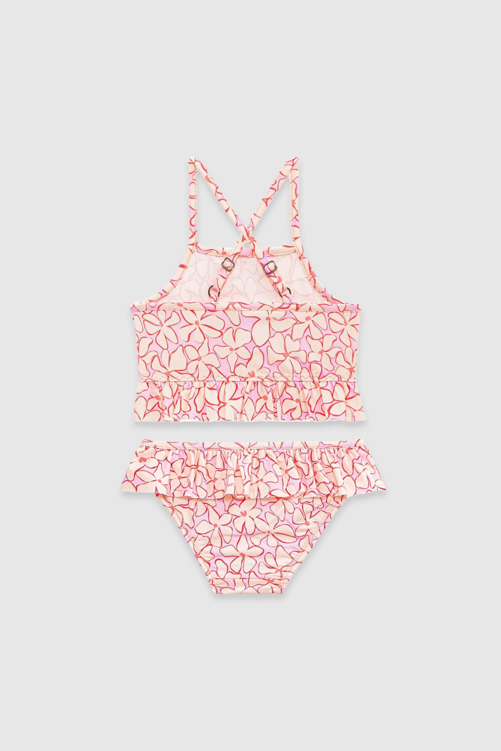 UV Korumalı Fırfırlı Kız Bebek Bikini Takımı Lilac Blossom Sand Mother