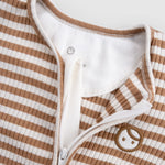 Kendinden Eldivenli ve Patikli Kaşkorse Modal Kahve Fermuarlı Tulum Tulum Little Gusto