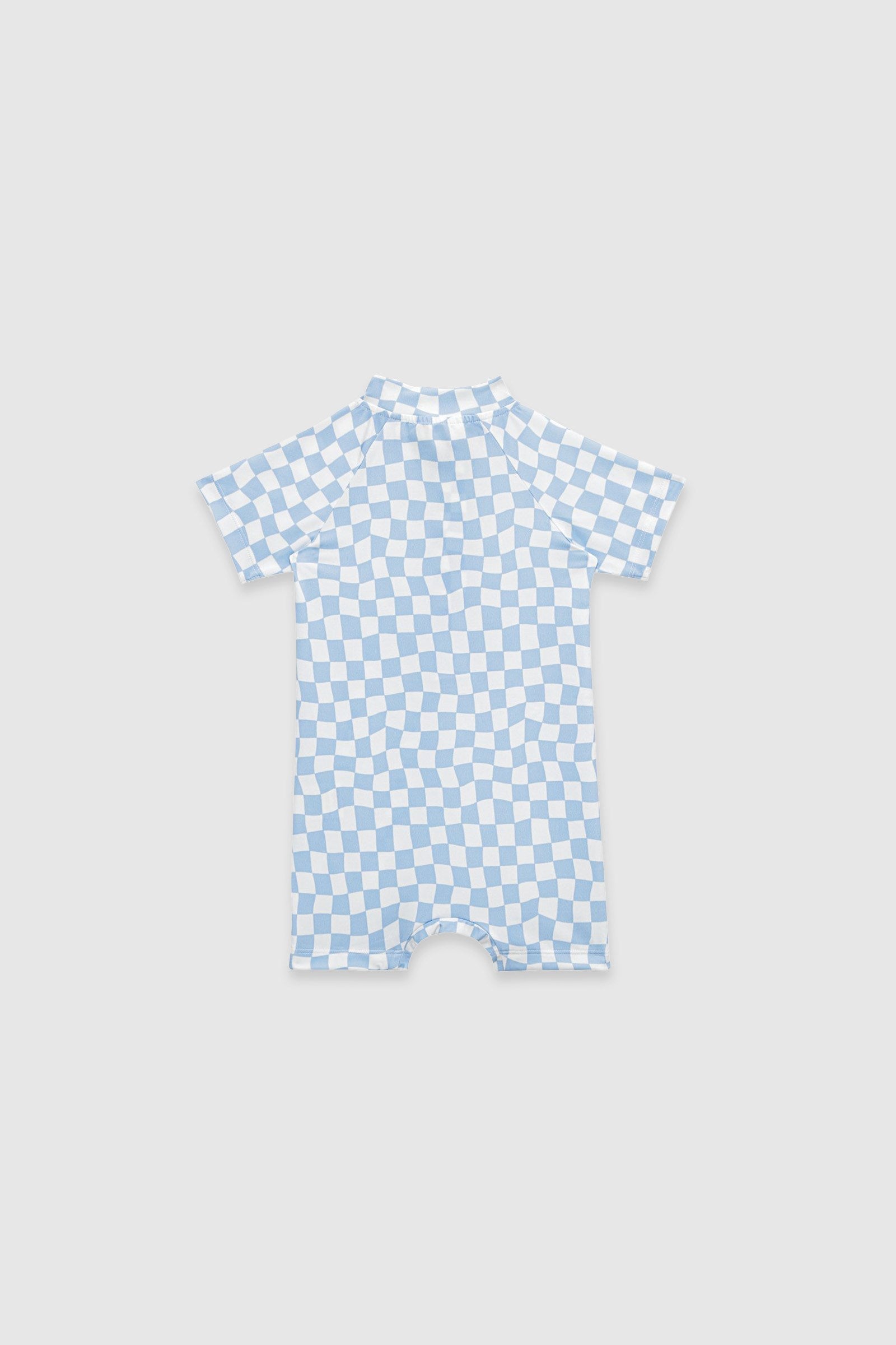 UV Korumalı Bebek Tek Parça Alttan Çıtçıtlı Önü Fermuarlı Mayo Groovy Checker Mayo Sand Mother