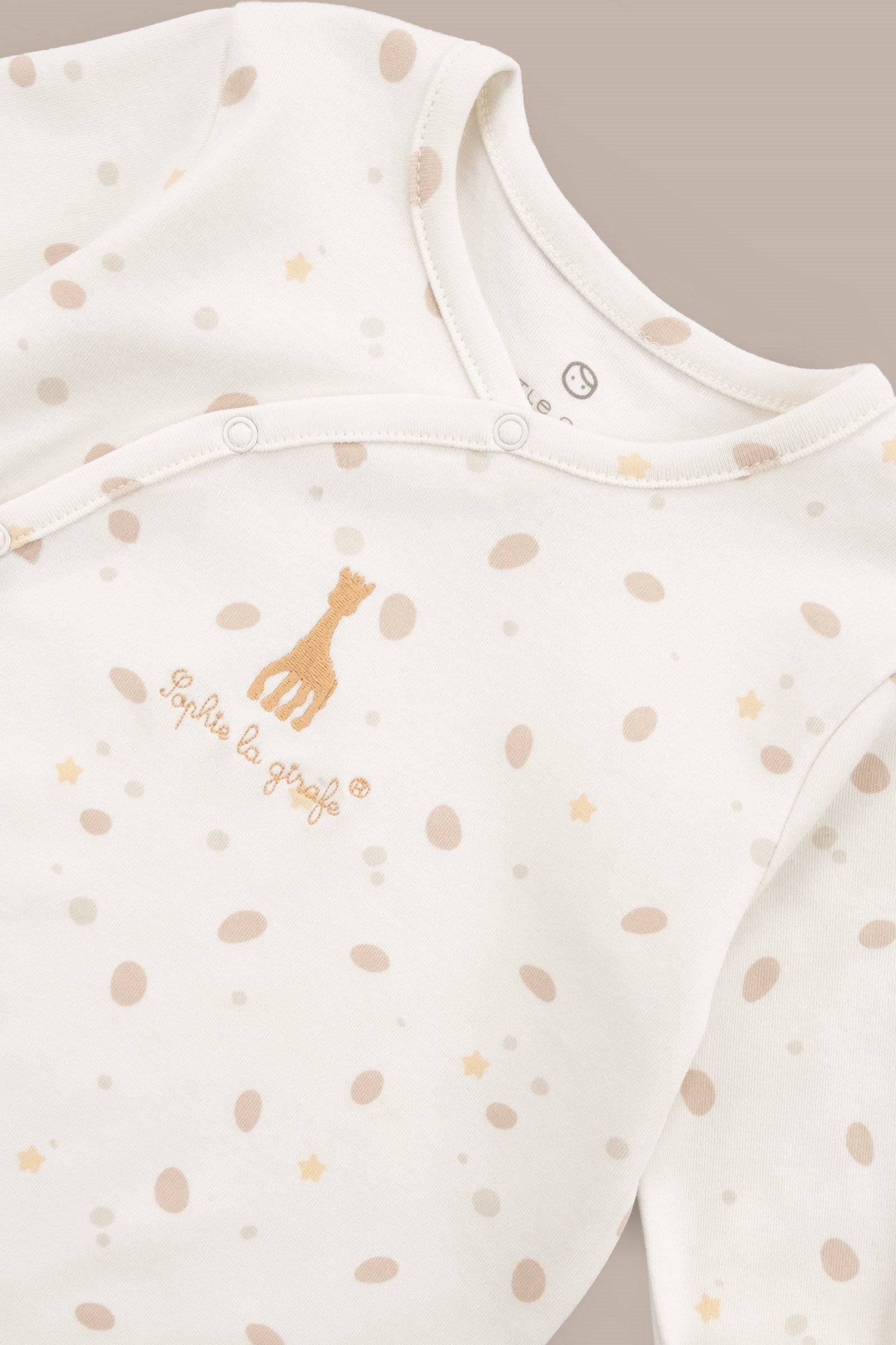 Sophie la girafe 2'li Organik Pamuk Sarı Ekru Tulum Seti