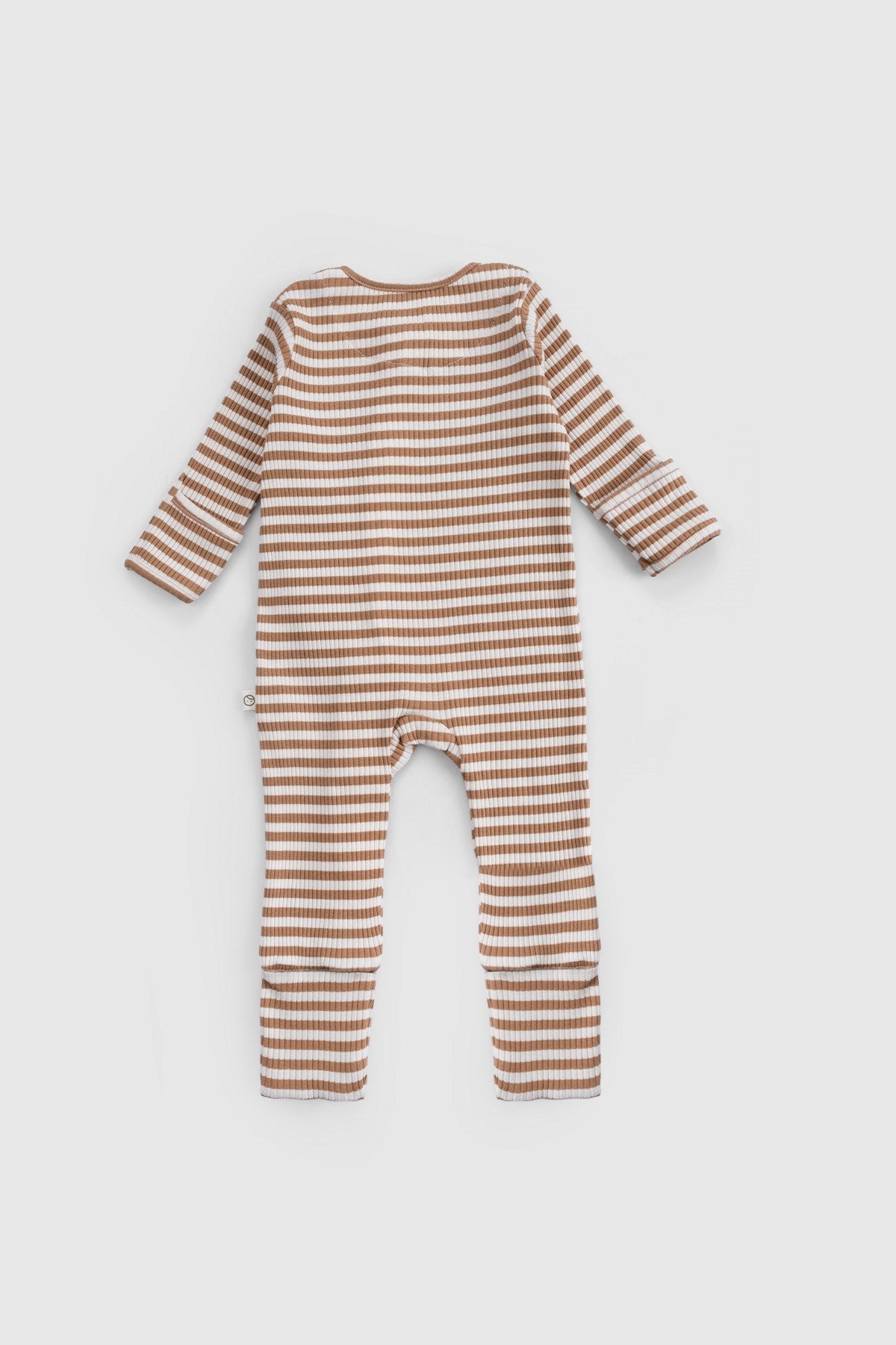 Kendinden Eldivenli ve Patikli Kaşkorse Modal Kahve Fermuarlı Tulum