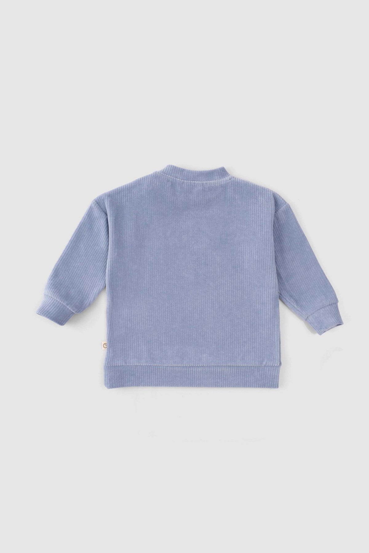 Fitilli Kadife Bebek Eşofman Takımı Mavi