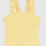 UV Korumalı Dokulu Kız Çocuk Mayo Butter Yellow Mayo Sand Mother