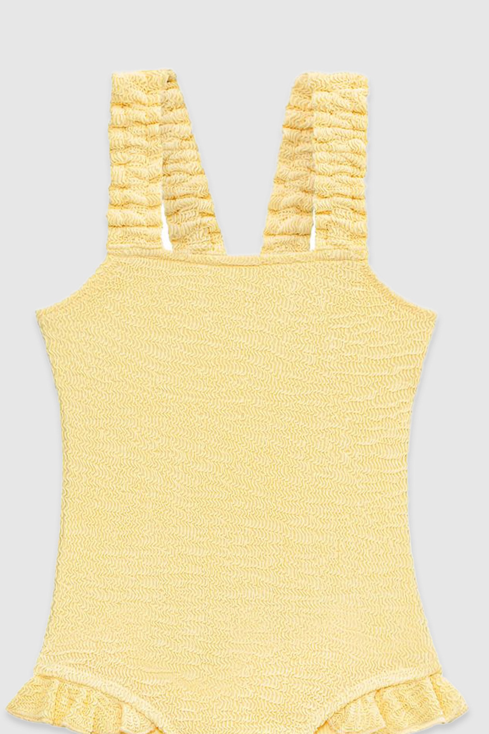 UV Korumalı Dokulu Kız Çocuk Mayo Butter Yellow Mayo Sand Mother