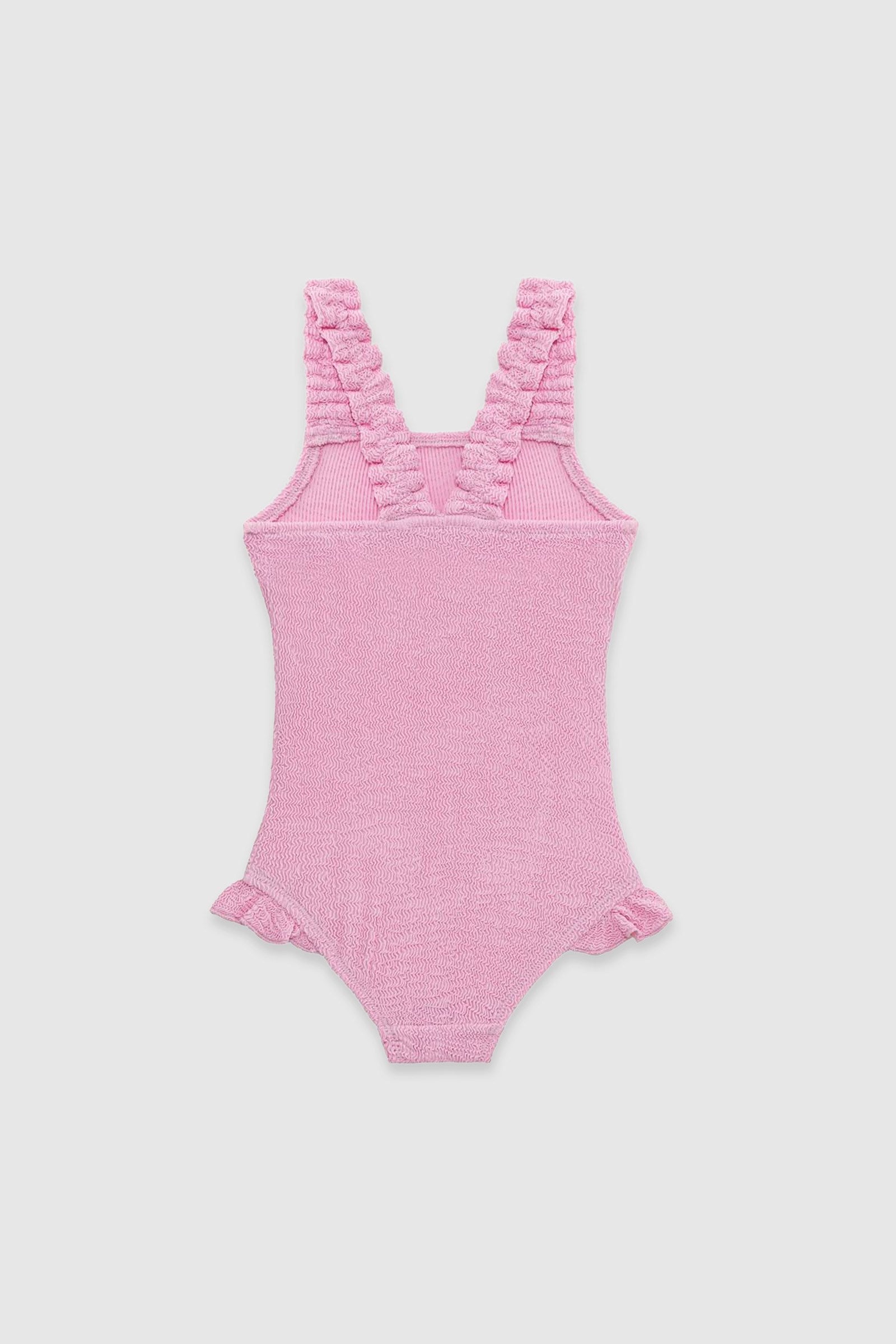 UV Korumalı Dokulu Kız Çocuk Mayo Pink Frosting Mayo Sand Mother