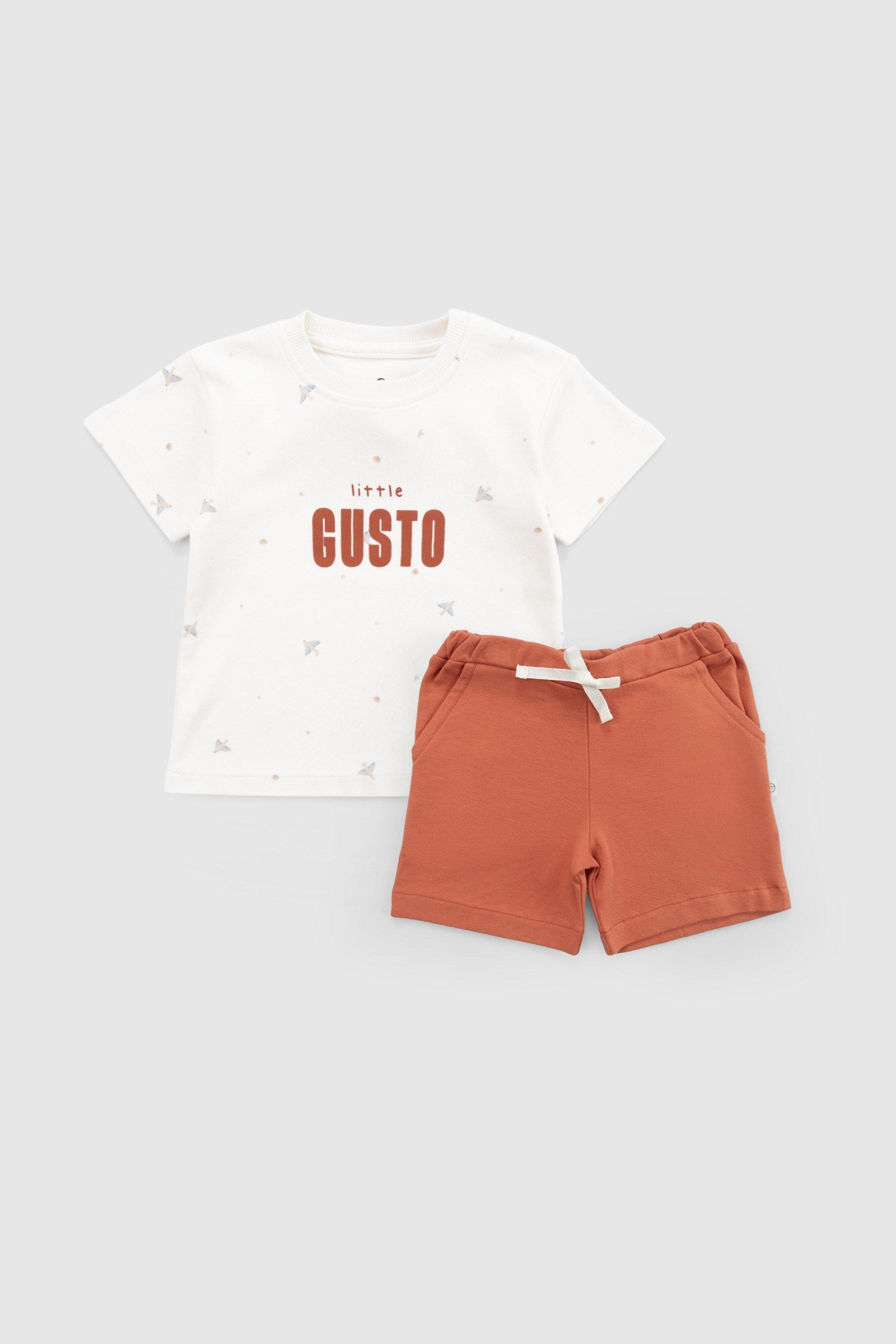 Organik Pamuk Bebek Takımı Turuncu Takım Little Gusto
