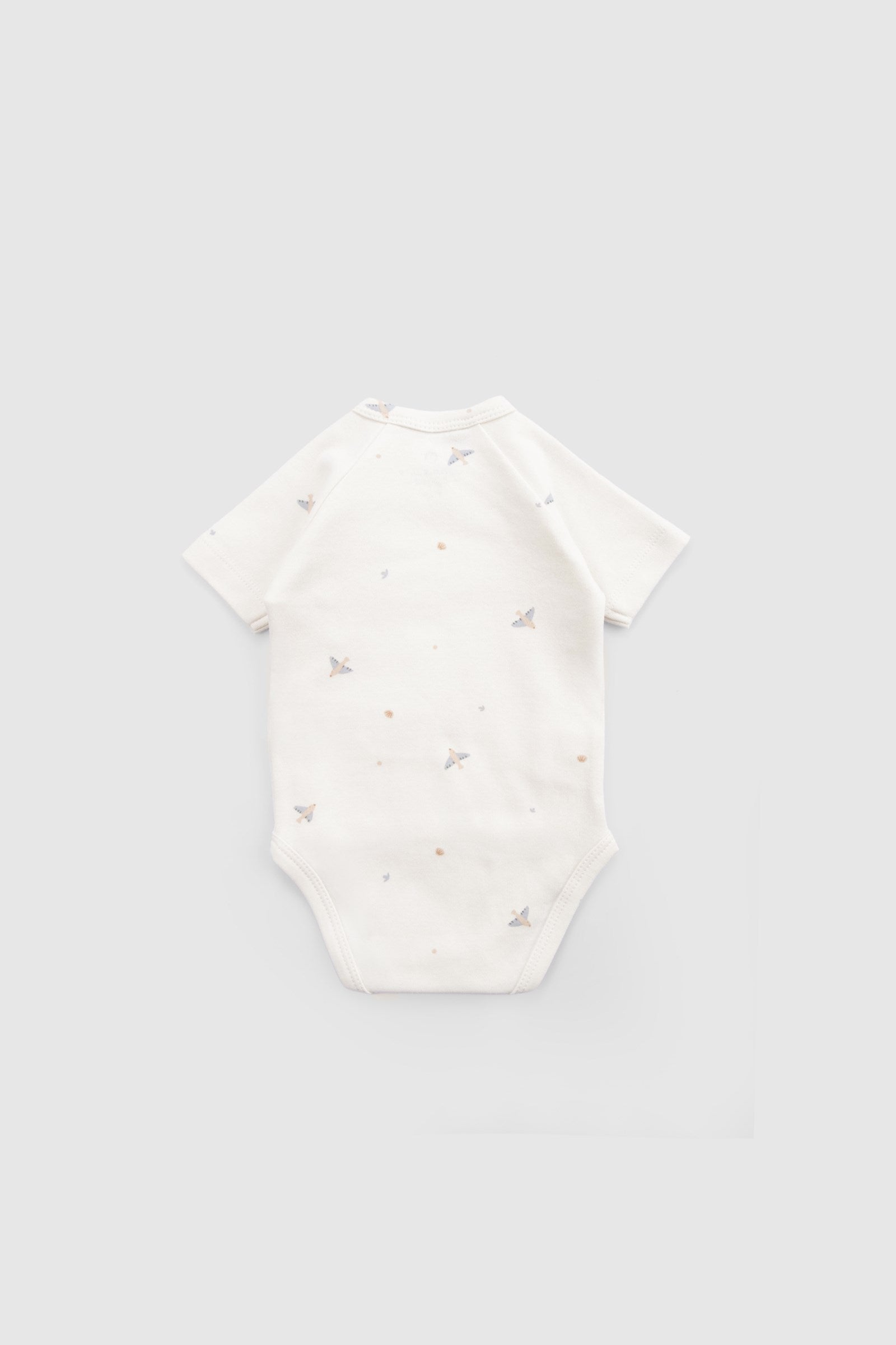 Organik Pamuk Kısa Kollu Kruvaze Zıbın Beyaz Zıbın & Body Little Gusto