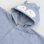 ORGANİK PAMUK MAVİ BAYKUŞ HAVLU PANÇO