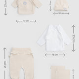 Ters Dikişli Organik Pamuk Ekru 10'lu Prematüre Bebek Seti