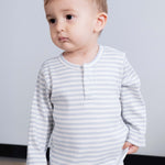 Ayarlanabilir Çıtçıtlı Modal Bebek Body Uzun Kollu Mavi Zıbın