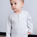 Ayarlanabilir Çıtçıtlı Modal Bebek Body Uzun Kollu Mavi Zıbın