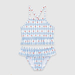 UV Korumalı Fırfırlı Kız Çocuk Bikini Takımı Diamonds Sand Mother