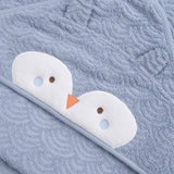 ORGANİK PAMUK MAVİ BAYKUŞ HAVLU KUNDAK SETİ