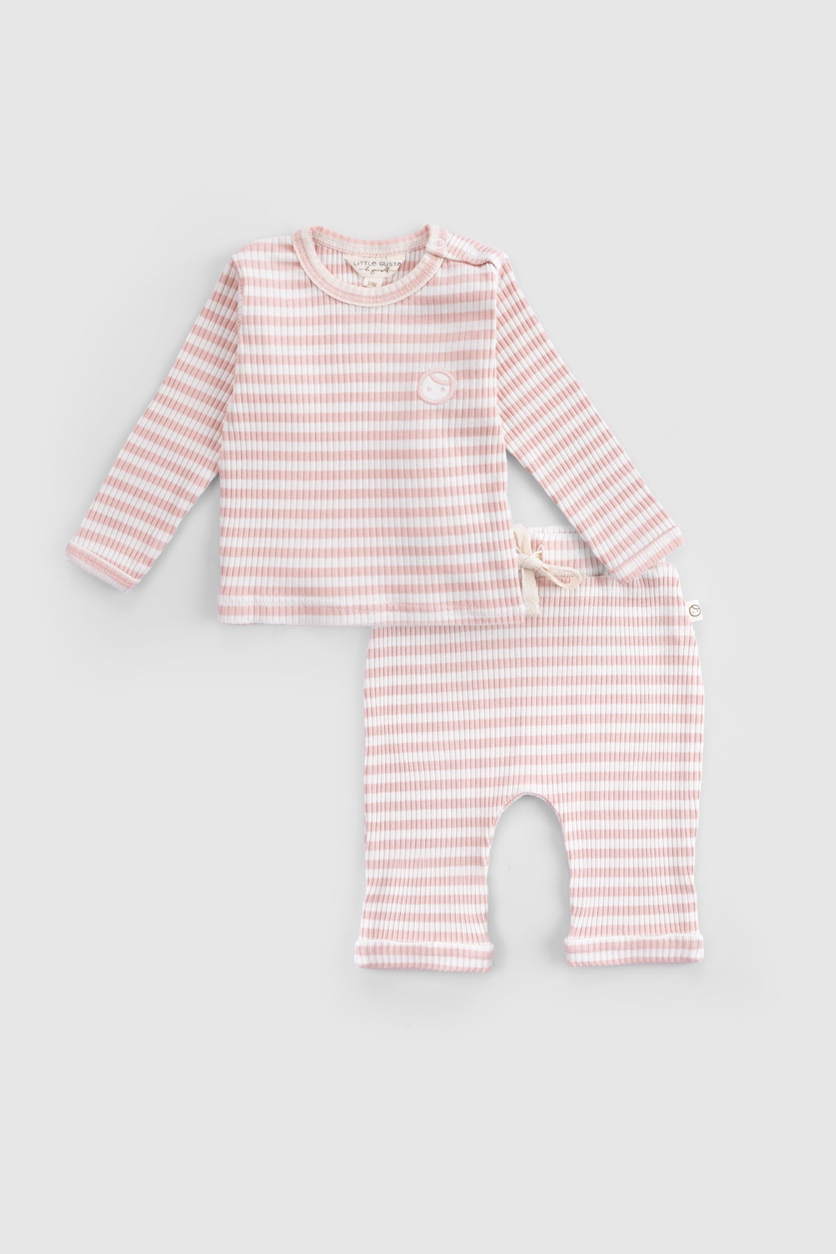 Organik Pamuklu Kaşkorse Modal Pembe Bebek Takımı Little Gusto