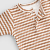 Ayarlanabilir Çıtçıtlı Modal Bebek Body Uzun Kollu Kahverengi Zıbın