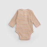 Ayarlanabilir Çıtçıtlı Modal Bebek Body Uzun Kollu Kahverengi Zıbın